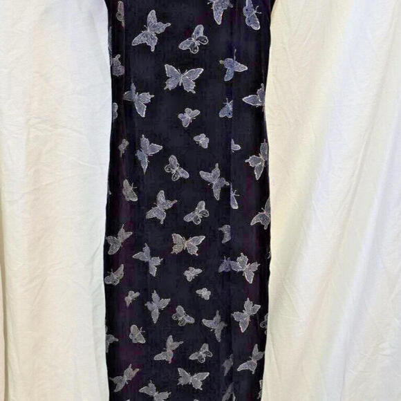 Laurel Whimsy Goth Fairy Bodycon Y2K Butterfly Velvet Burnout Women Midi Dress S - Picture 2 of 12